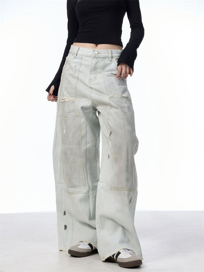 Pantalones Vaqueros Retro Sueltos Desgastados con Efecto Vintage - Image 18