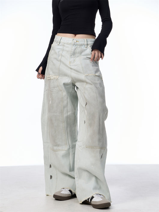Pantalones Vaqueros Retro Sueltos Desgastados con Efecto Vintage - Image 18