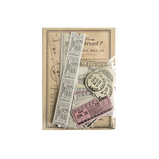 166 vintage-style decorative stickers featuring retro advertisements, tickets, and illustrations for scrapbooking and journaling. - Image 8