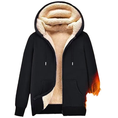 Chaqueta Sudadera de Lana de Cordero con Capucha y Cierre - Image 5