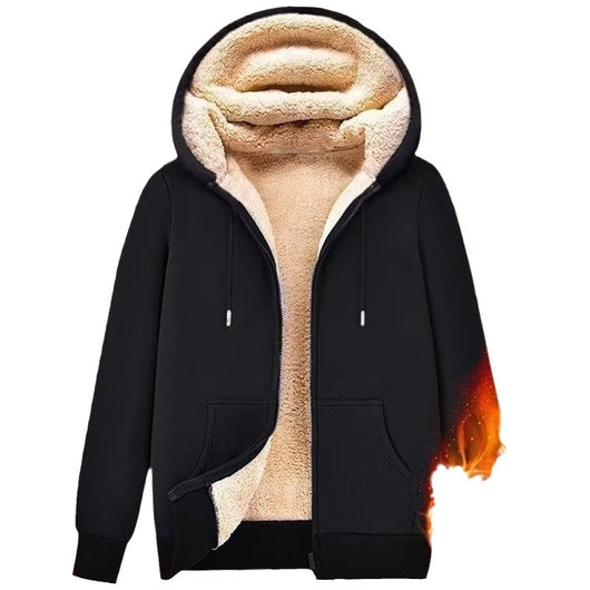 Chaqueta Sudadera de Lana de Cordero con Capucha y Cierre - Image 5
