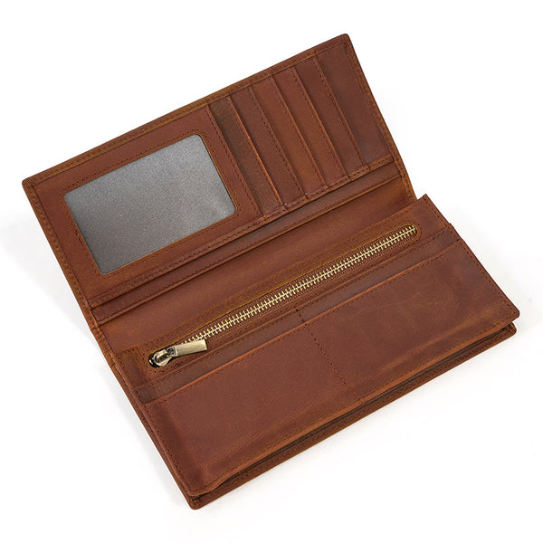 Billetera Vintage de Cuero Crazy Horse para Hombre