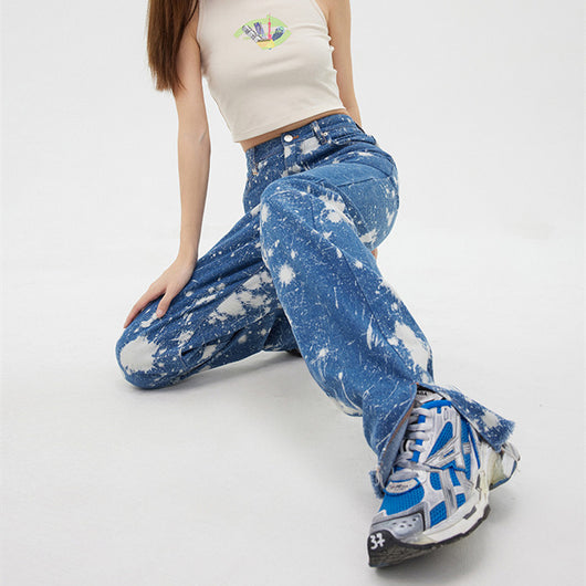 Jeans Rectos Estampado Tie Dye para Mujer - Image 5