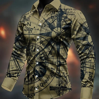 Camisa Manga Larga Slim Fit Impresa en 3D para Hombre