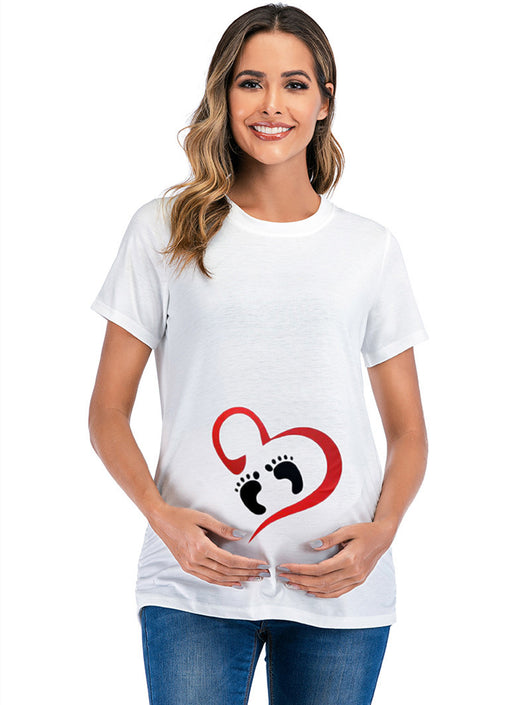 Blusa Premamá Cuello Redondo Largo con Estampado de Tobillos - Image 3