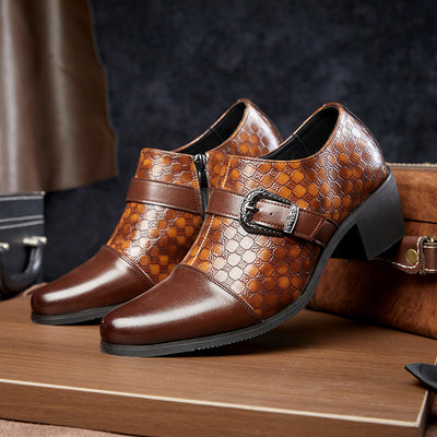 Zapatos Casuales de Cuero Cubano con Diseño Piel de Serpiente para Hombre
