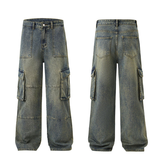 Pantalones Vaqueros Vintage Estilo Americano con Múltiples Bolsillos - Image 5