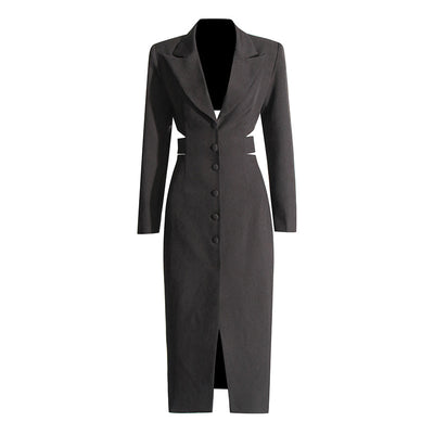 Blazer Elegante con Diseño Midriff para Mujer - Traje Ejecutivo Otoño - Image 5