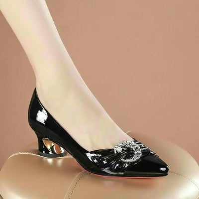 Zapatos de Tacón Medio Puntiagudo con Combinación de Colores para Mujer - Image 21