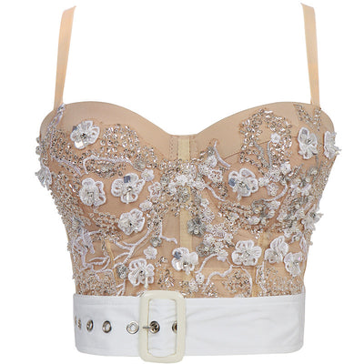 Blusa Camisola de Encaje con Lentejuelas y Bordados Beaded para Mujer - Image 9