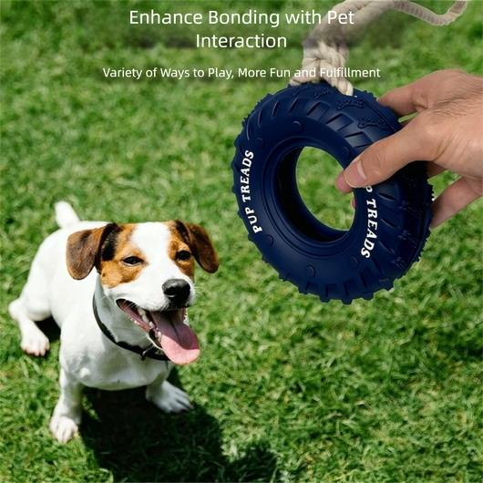Juguete Interactivo para Perros Medianos y Grandes - Cuerda de Tracción con Llanta de Goma y Dispensador de Premios - Image 11