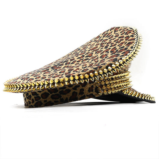 Gorra de Leopardo con Remaches Punk Hip Hop Estilo Urbano - Image 5