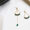Emerald Asymmetric Stud Earrings B