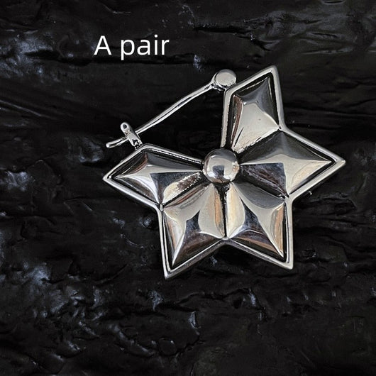 Aretes Estrella de David Retro en Plata 925 Tridimensional - Image 2