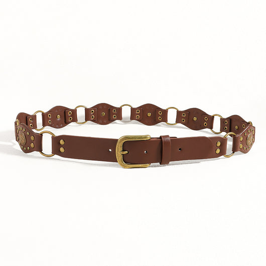 Cinturón Vintage Unisex con Hebilla de Metal Remachado - Estilo Punk Hip Hop - Image 16