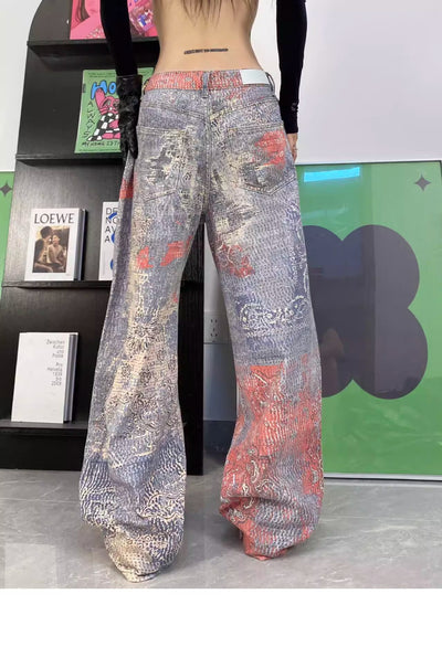 Pantalones Rectos con Estampado Digital para Mujer - Image 8