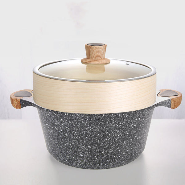Olla Antiadherente Maifan Stone para Inducción y Gas - Perfecta para Guisos y Sopas