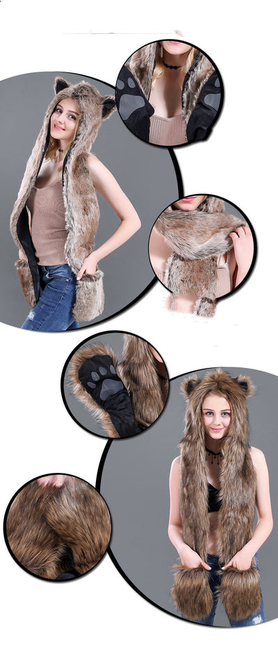 Gorro Infantil de Peluche con Bufanda y Guantes - Diseño de Dibujos Animados - Image 5