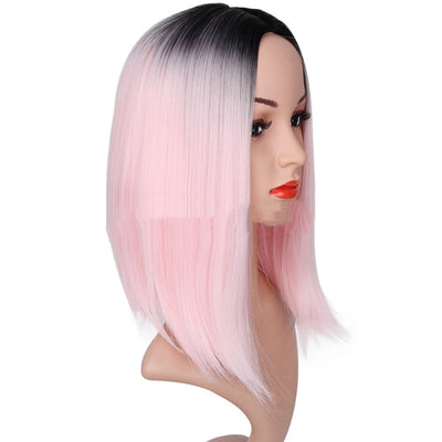 Peluca Bob Degradado Cabello Liso Corto con Capucha - Image 5