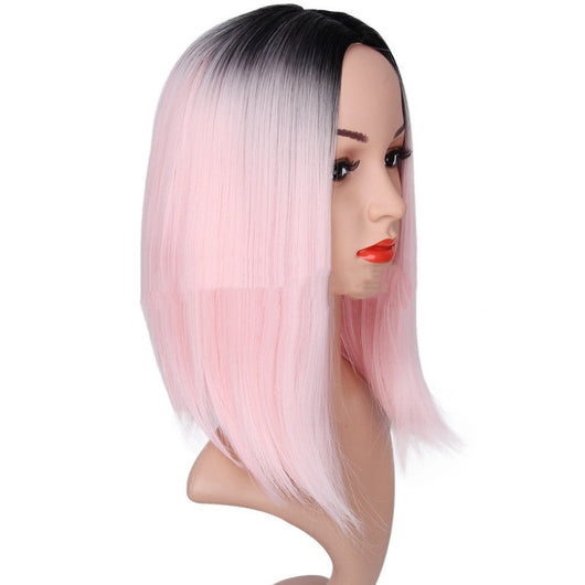 Peluca Bob Degradado Cabello Liso Corto con Capucha - Image 5