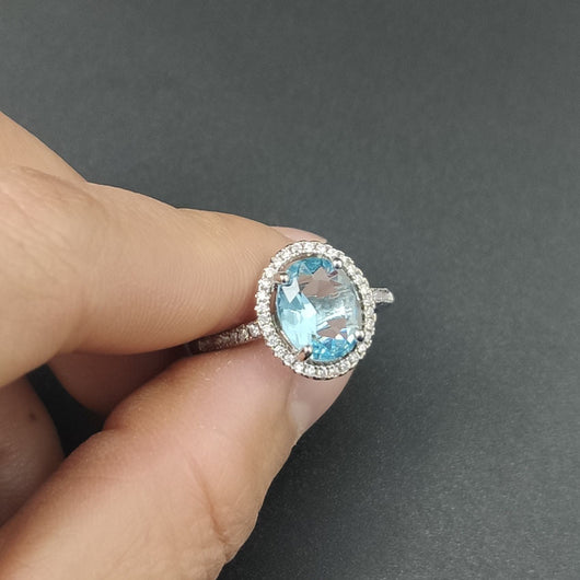 Anillo de Diamantes Zircón Redondo Lujo - Compromiso y Boda - Image 21