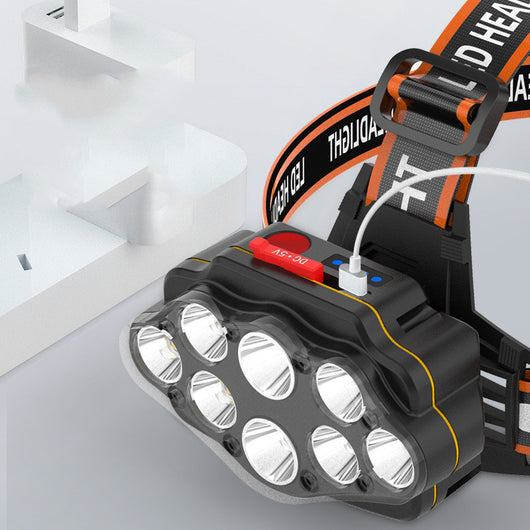 Linterna Frontal LED Recargable para Pesca Nocturna - 8 Luces Potentes - Image 4