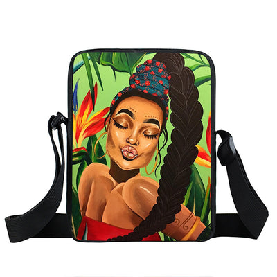 Bolso Diagonal con Diseño de Niña Afro - Negro - Image 12