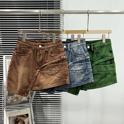 Falda Denim Cintura Alta Corte A - Image 10