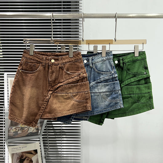 Falda Denim Cintura Alta Corte A - Image 10
