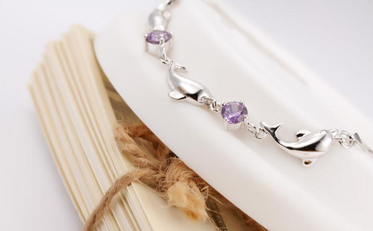 Pulsera de Plata 925 con Delfín de Cristal para Mujer - Joya Elegante - Image 2