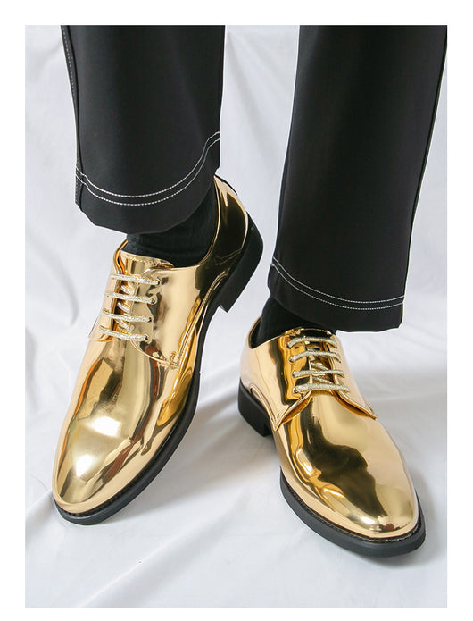 Zapatos de Cuero Brillante con Punta Afilada Estilo Británico para Hombre - Image 15