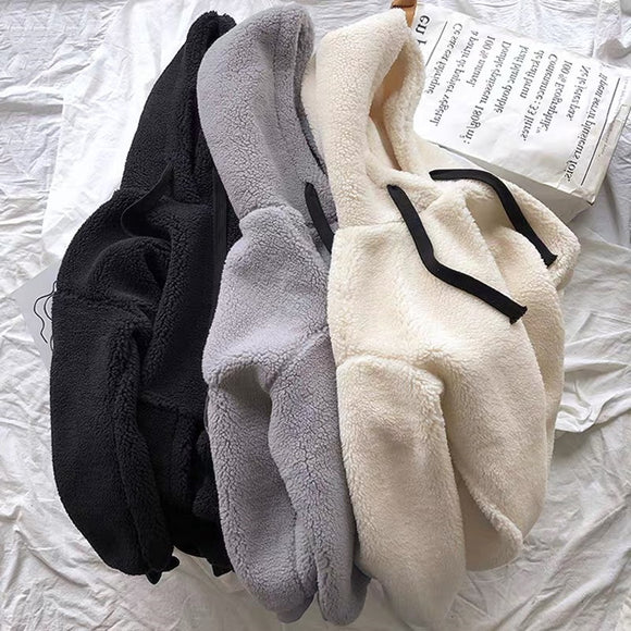 Suéter Feminino Forrado de Lã Sintética Outono Inverno Plus Size