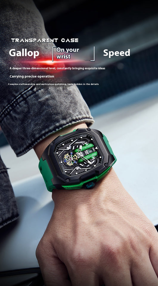 Reloj Tonneau de Lujo Hueco 3D con Luminiscencia y Resistencia al Agua - Image 13