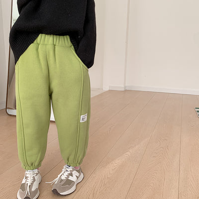 Pantalones de Buzo Infantiles con Detalles de Costura y Terciopelo - Image 20