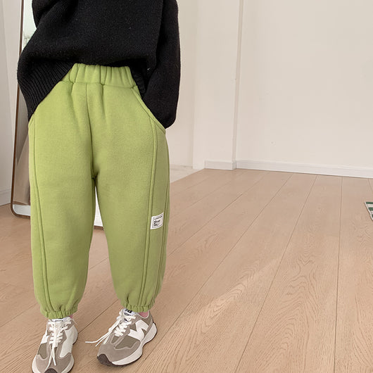 Pantalones de Buzo Infantiles con Detalles de Costura y Terciopelo - Image 20