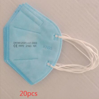 Stack of red KN95 protective masks with white ear loops, showing FFP2 certification and '10pcs' text. - Image 21