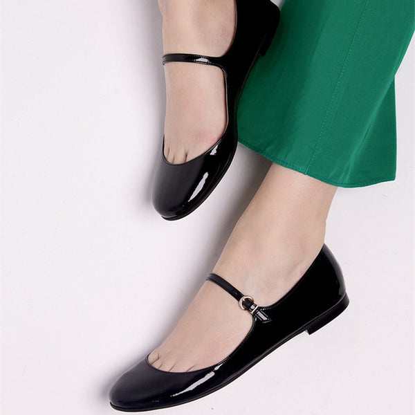 Zapatos de Tacón Bajo con Correa al Tobillo para Mujer