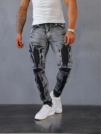 Pantalones Slim Fit para Hombre con Estampado Floral Irregular - Image 8
