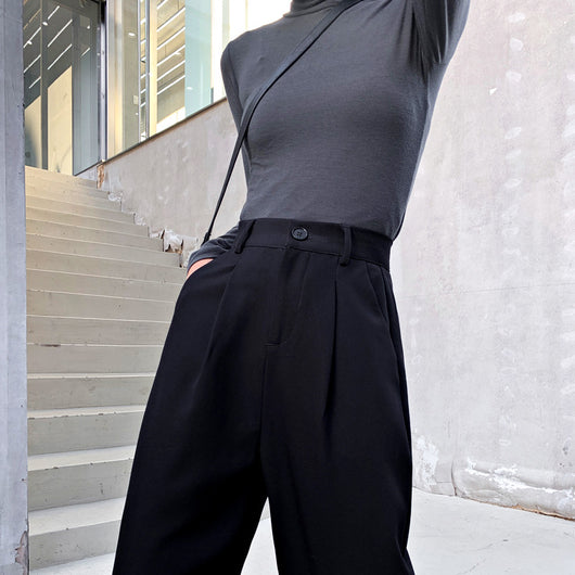 Pantalón Sastre Cintura Alta Pierna Recta Ancha para Mujer - Image 11