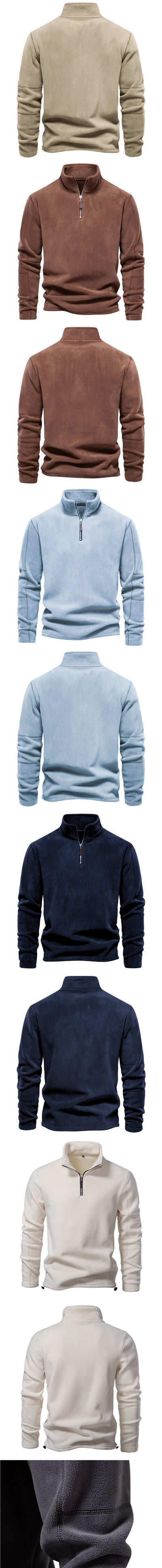 Suéter de Cuello Alto con Cierre Medio para Hombre - Otoño e Invierno - Image 20