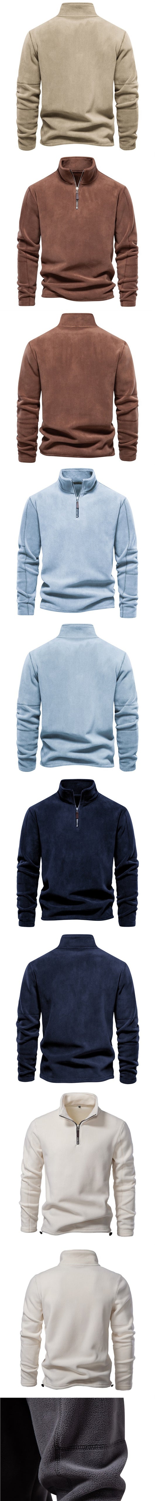 Suéter de Cuello Alto con Cierre Medio para Hombre - Otoño e Invierno - Image 20