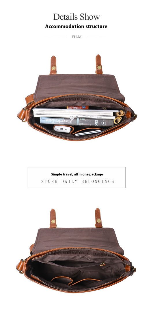 Bolsa de Cuero Vintage para Hombre - Gran Capacidad - Image 9