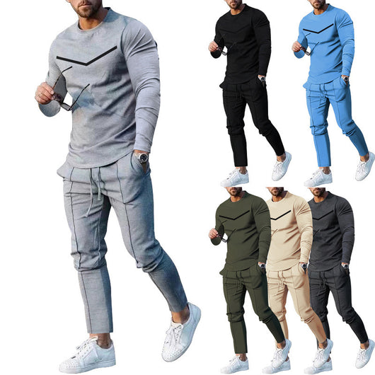 Conjunto Elegante de Pantalón y Camiseta Manga Larga para Hombre - Image 16