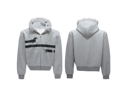 Cardigan Abrigo Retro con Cuello de Pelaje y Diseño Diamante Oversized - Image 21