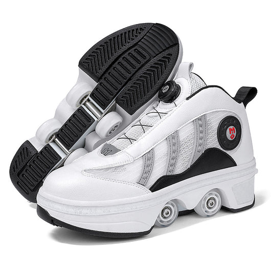 Patines con Ruedas Dobles y Sistema de Poleas - Calzado Deportivo 4 Ruedas - Image 4