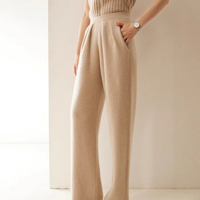 Pantalones Anchos de Cachemira para Mujer Otoño e Invierno - Image 3