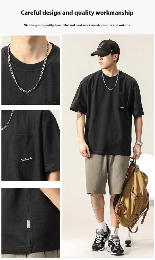Playera Básica Bordada Cuello Redondo Manga Corta para Hombre - Image 11