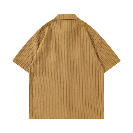 Camisa de Rayas Verticales Manga Corta para Hombre - Image 15
