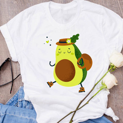 Camiseta Unisex Estampado Aguacate - Diseño Creativo Verano Holgada - Image 75