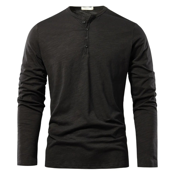 Camisa Casual de Algodón Manga Larga para Hombre